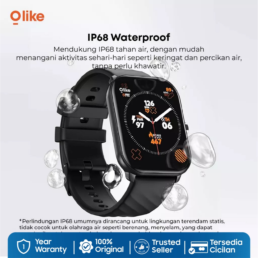 OLIKE Smartwatch META S1 Lite Battery Up to 20 Day IP68 Bluetooth Call 100+ Sport - Gambar 3