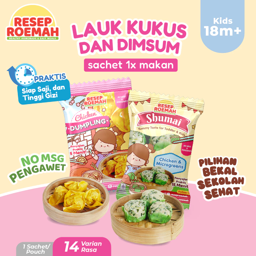 Resep Roemah / Lauk Kukus dan Dimsum / Bekal Sekolah Anak / Cemilan Sehat Frozen Anak MPASI / Toddler and Kids Healthy Frozen Food / No MSG & No Pengawet