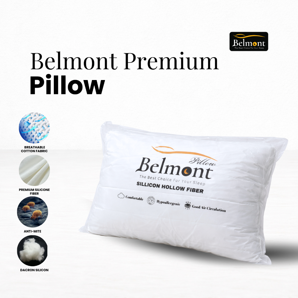 Belmont Bantal Empuk Hotel Quality – Ukuran 48x68, Silicone Fiber, Katun Lembut - Gambar 4