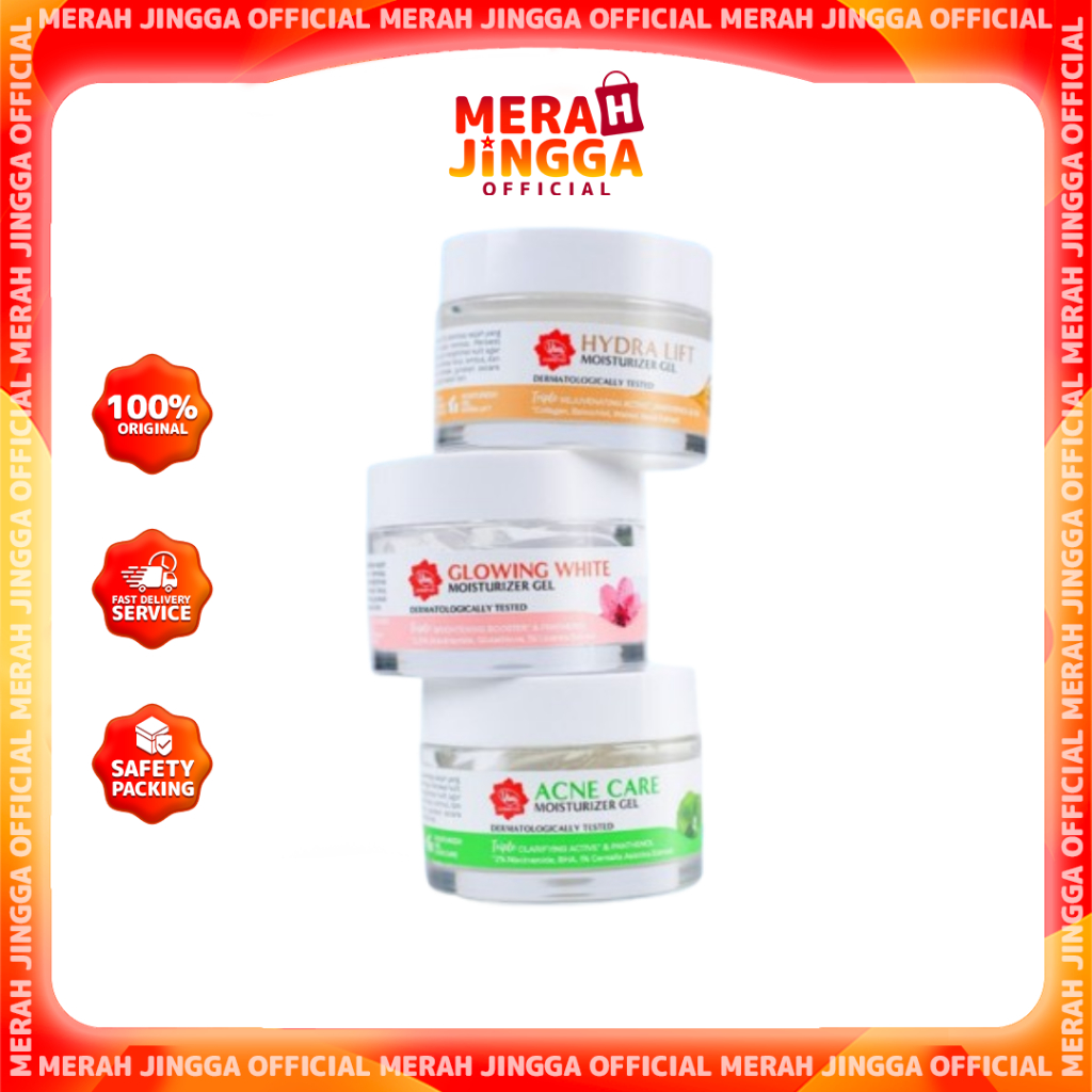 VIVA Moisturizer Gel 50gr Melembapkan Kulit Niacinamide Glutathione Cica Extract / Merah Jingga Official