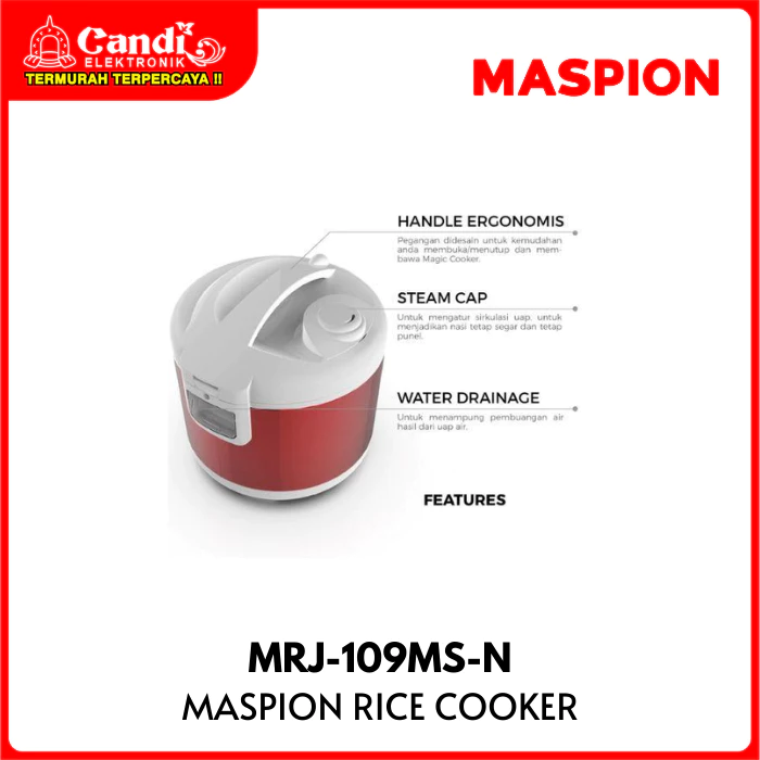 MASPION Rice Cooker 1,2 Liter Stainless Steel MRJ-109MS-N - Gambar 4