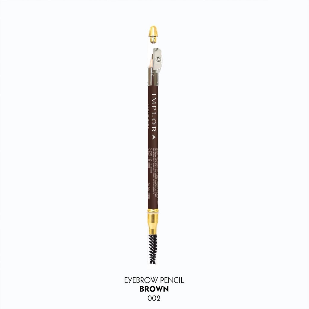 IMPLORA Eye Brow Pencil 2 IN 1 ( PENSIL + SERUTAN + SIKAT )- Brown / Merah Jingga Official - Gambar 4