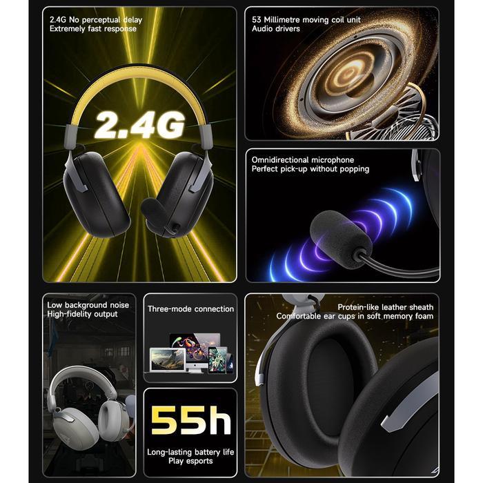 Ajazz AHM08 / AHM-08 MAX Wireless Gaming Headset - Gambar 2