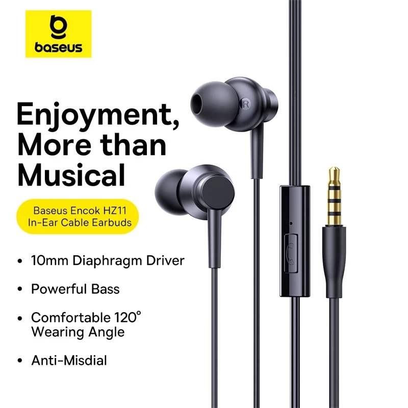 Baseus Encok HZ11 CZ11 In-Ear Wired Earphones Powerful Bass - Gambar 2