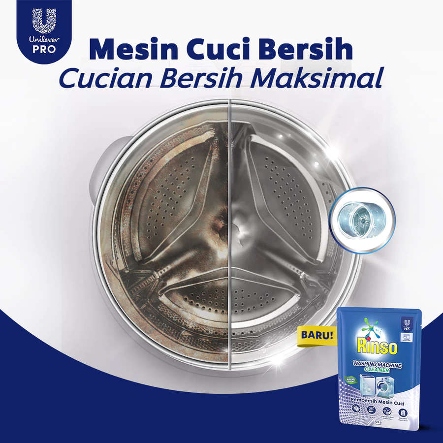 Rinso Washing Machine Cleaner Pembersih Mesin Cuci 3x125gr - x6 - Gambar 2