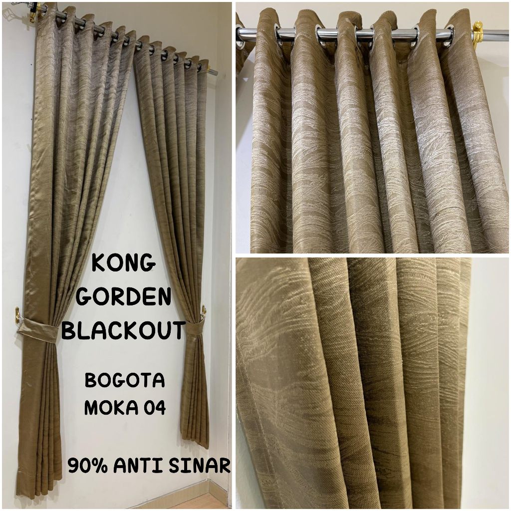 KONG GORDEN BLACKOUT EMBOS TEBAL ANTI SINAR 100% DAN 90% PREMIUM GORDENG TIRAI GORDYN HORDENG