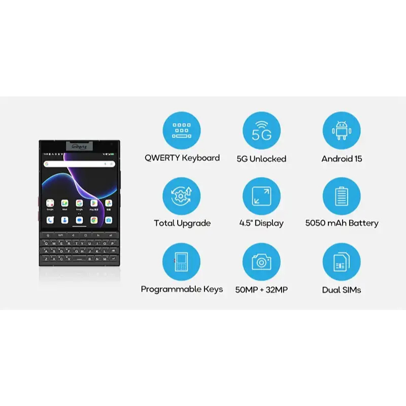 Unihertz TITAN 2 5G 4,5''LCD 60HZ Dimensity 7300 12GB 512GB 5050mAh 33W - Gambar 2