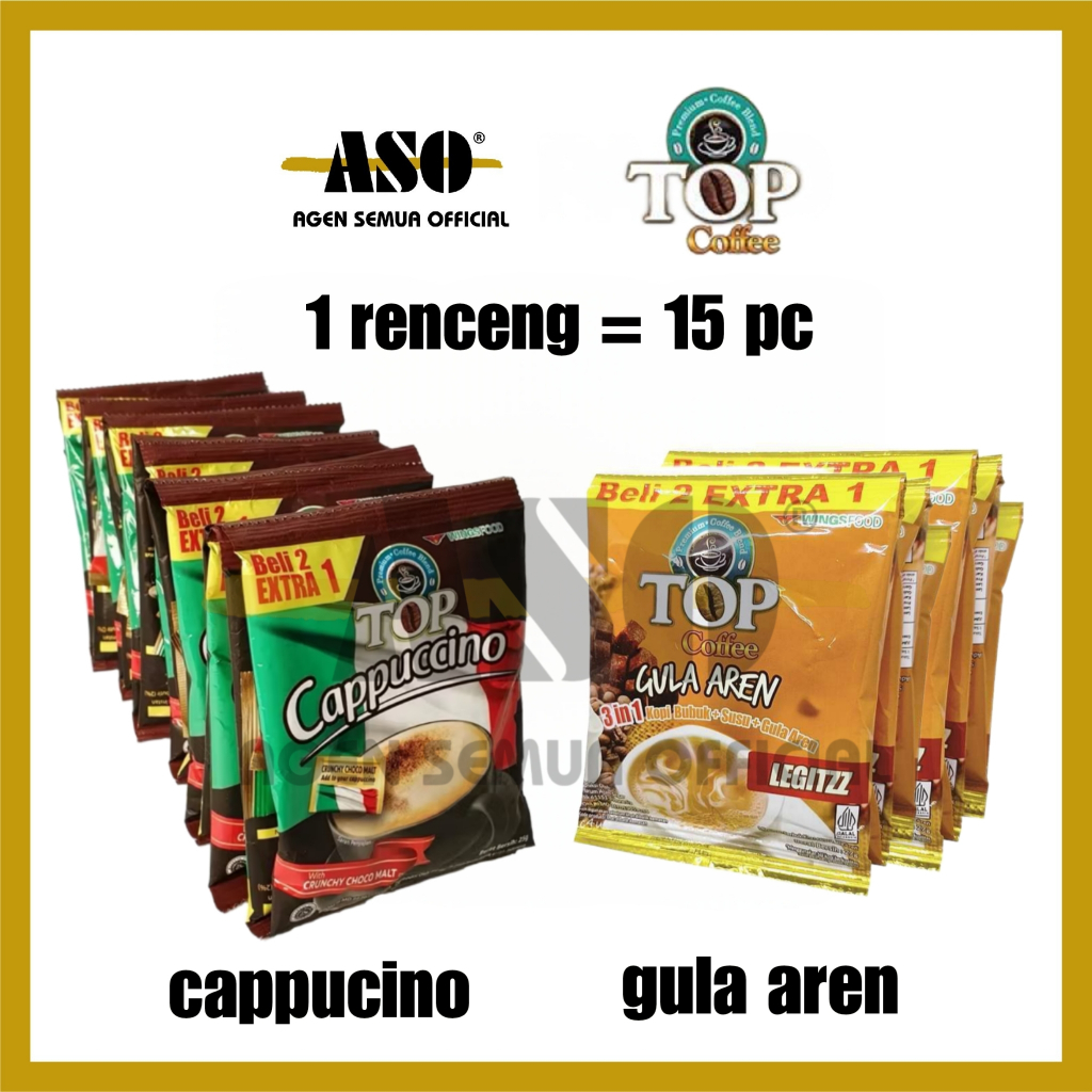 Top Coffee Cappucino Gula Aren Instan Renceng ISI 15 PROMO !!!!