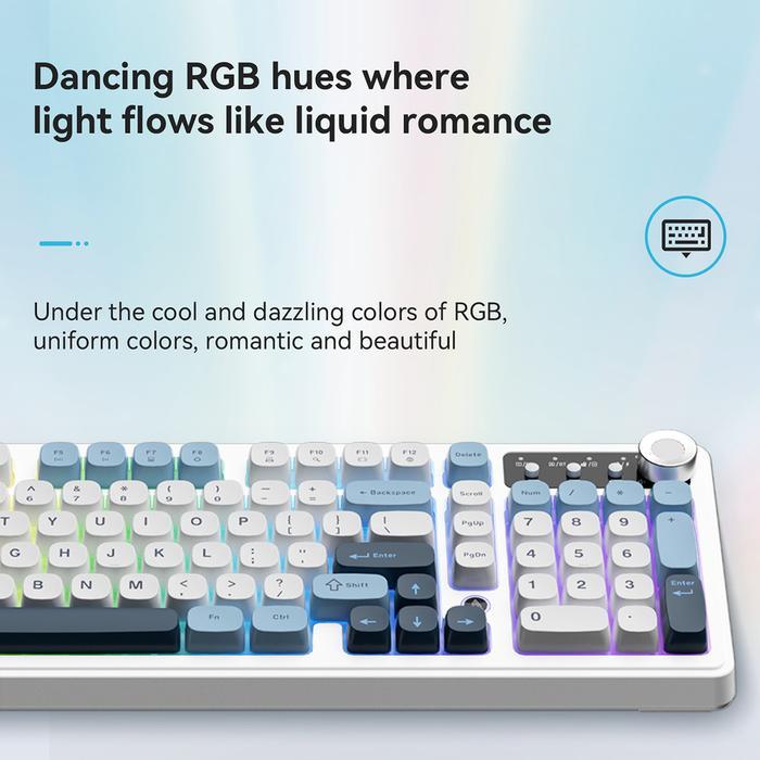 Ajazz AF98 / AF-98 Wired Mechanical Feel Membrane Keyboard Office RGB Mixed Light - Gambar 3