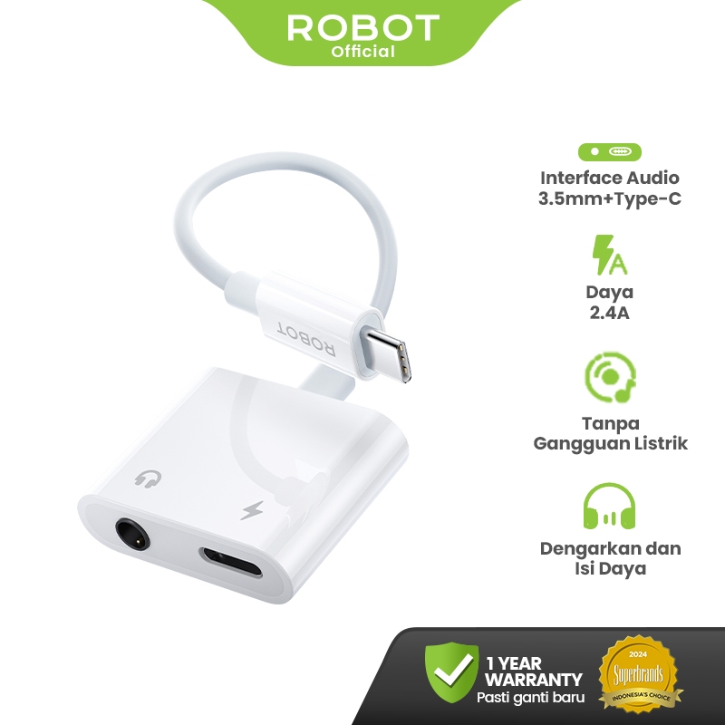 ROBOT RUC02 Type-C Audio Cable 2.4A HD Sound