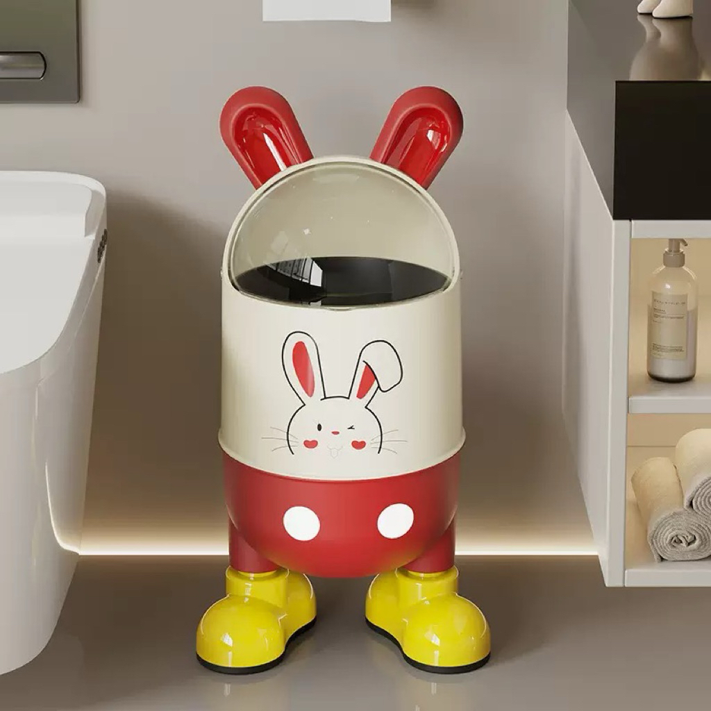 Red Rabbit Cute Trash Cute and Unique Rabbit-Shaped Trash Can/ | Shopee ...