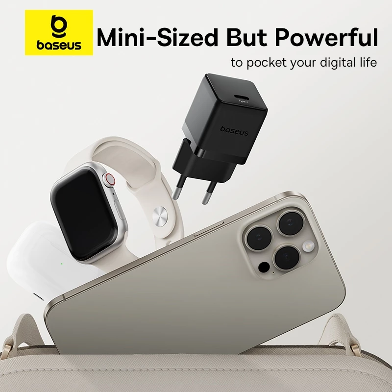 Baseus Palm Series 20W Fast Charger Type-C PD3.0 QC3.0 Fast Charging for iPad for ip 16 15 14 Pro Max Assured Charging Protection - Gambar 2