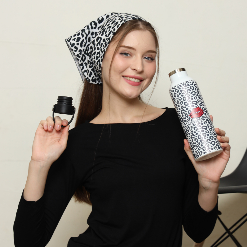 TUMBLER Arizona Leopard Kiss Tahan dingin PremiumStainless Steel Double Wall 750ml BotolMinum Kalcer foto 3