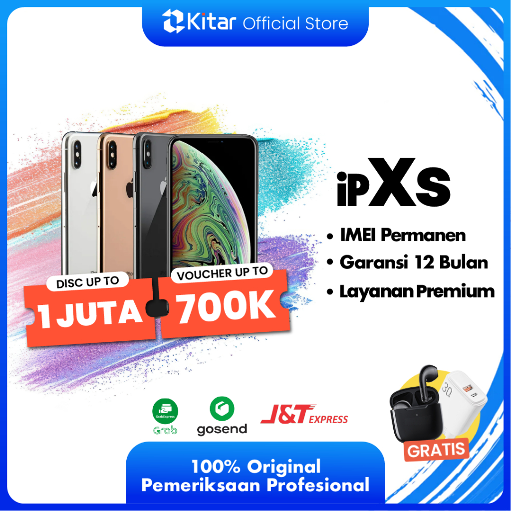 iPhone XS ex iBox Beacukai IMEI Permanen Garansi 12 Bln 100% Original Second iPhone FULLSET 64GB 256GB