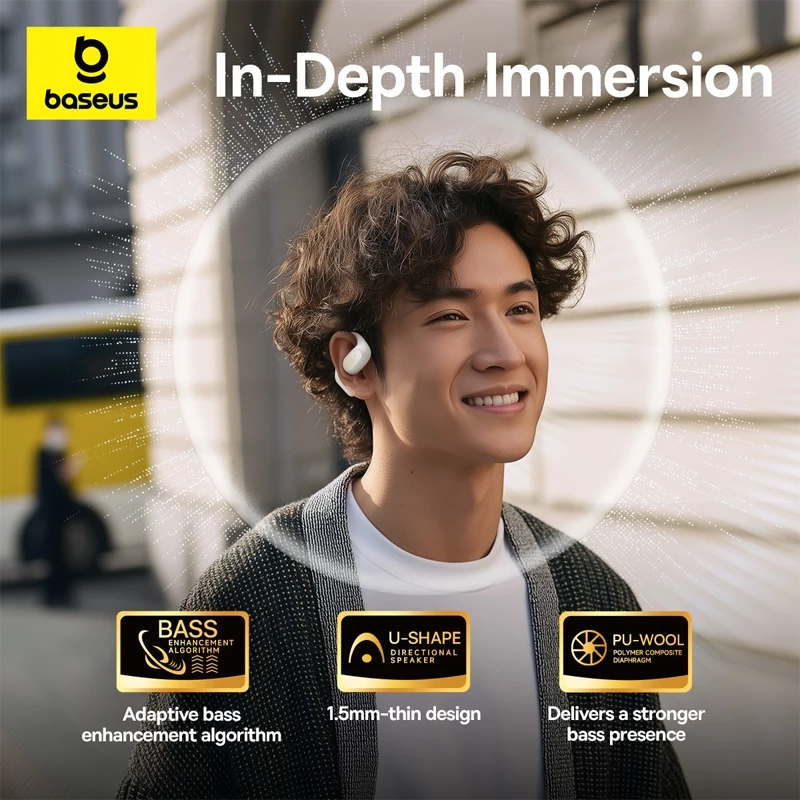 Baseus Eli 2i Fit Open Ear True Wireless Earbuds IPX5 Sweatproof - Gambar 4