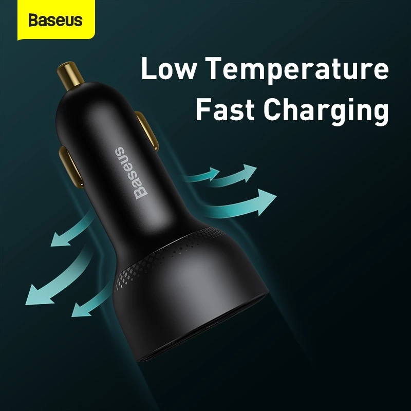 Baseus Superme Digital Display PPS Dual Quick Charger Car Charger U+C 100W - Gambar 4