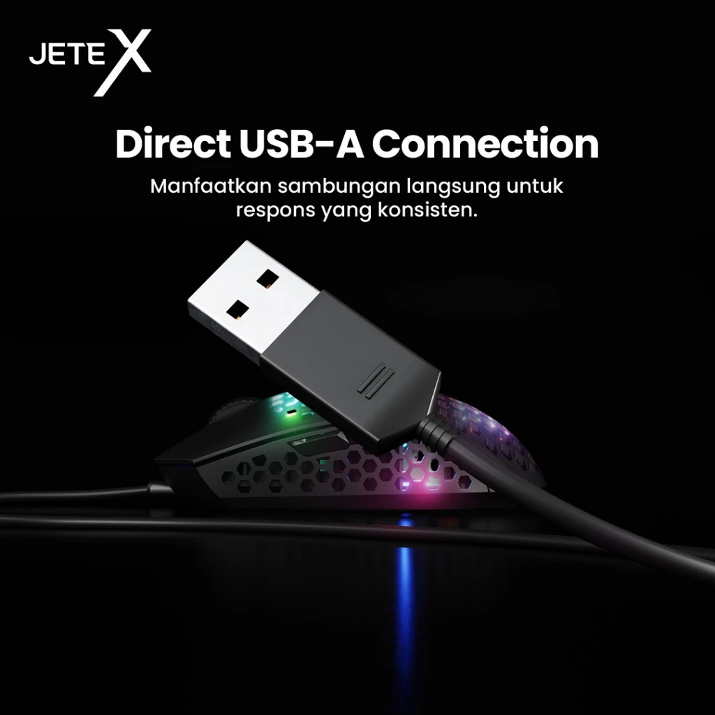 Mouse Gaming JETE MSX101 Mouse Kabel 1600 DPI Game Wired Optical Mouse Game Cool LED RGB USB Cable PC Laptop - Gambar 3