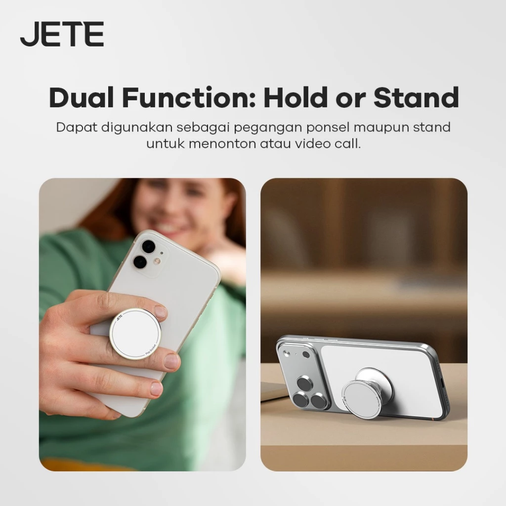 Griptok JETE PG1 Sticky Ring Holder Socket Handphone Universal 3M Ring HP Stand Holder 360° Phone Grip Holder Iring Stand For Android For iPhone - Gambar 4
