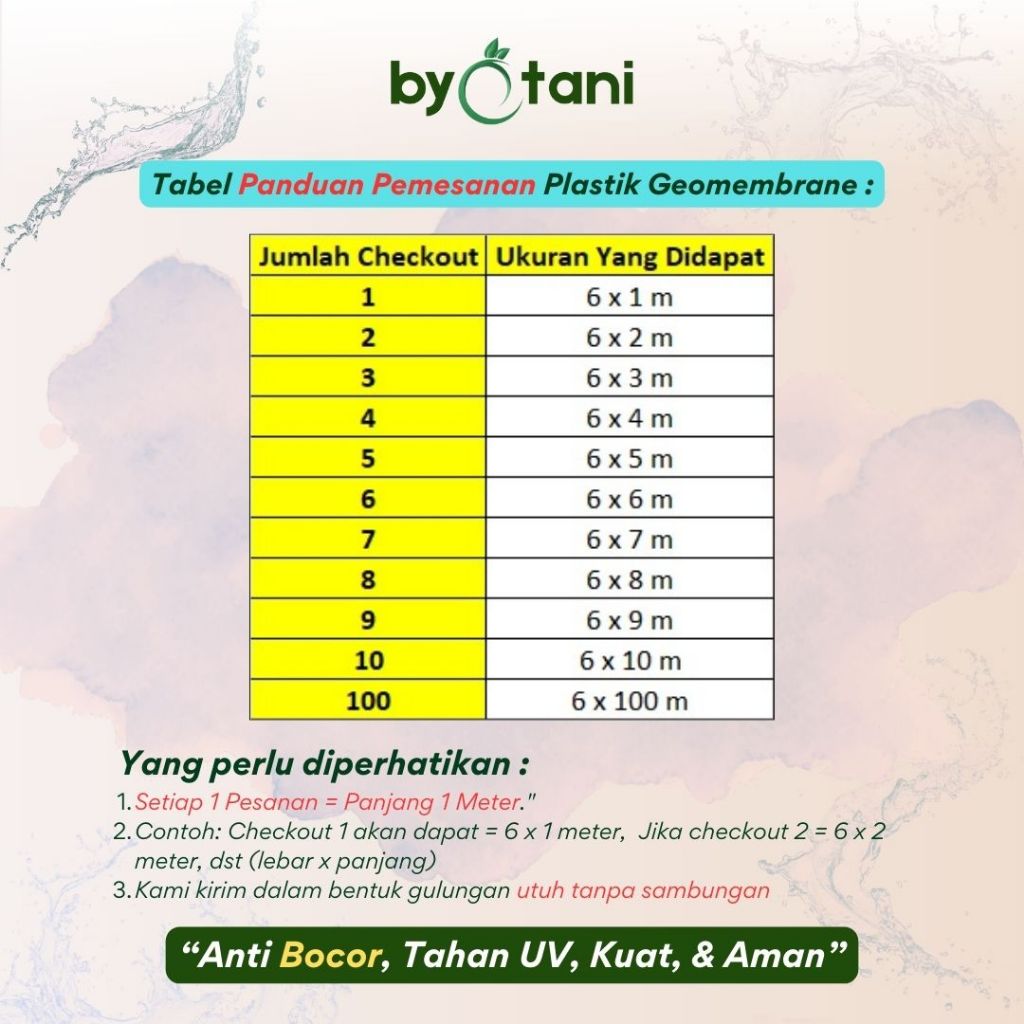 Plastik HDPE Geomembrane Tebal 500 Micron Lebar 6 Meter - Gambar 2