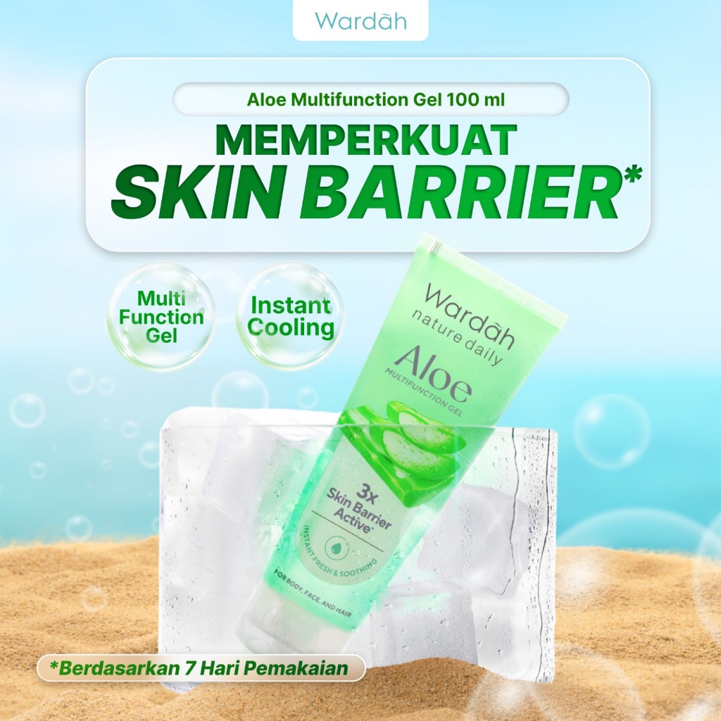Wardah Nature Daily Aloe Multifunction Gel - Melembabkan dan Menenangkan - Multifungsi untuk Badan, Wajah, Kuku, dan Rambut - Personal Care