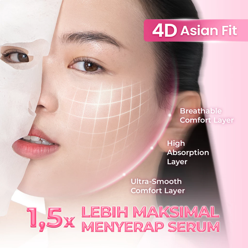 Hanasui Serum Sheet Mask - Masker dengan Kandungan Serum Bahan 100% Serat Alami Lembut di Kulit untuk Mencerahkan Melembapkan Menenangkan - Gambar 2