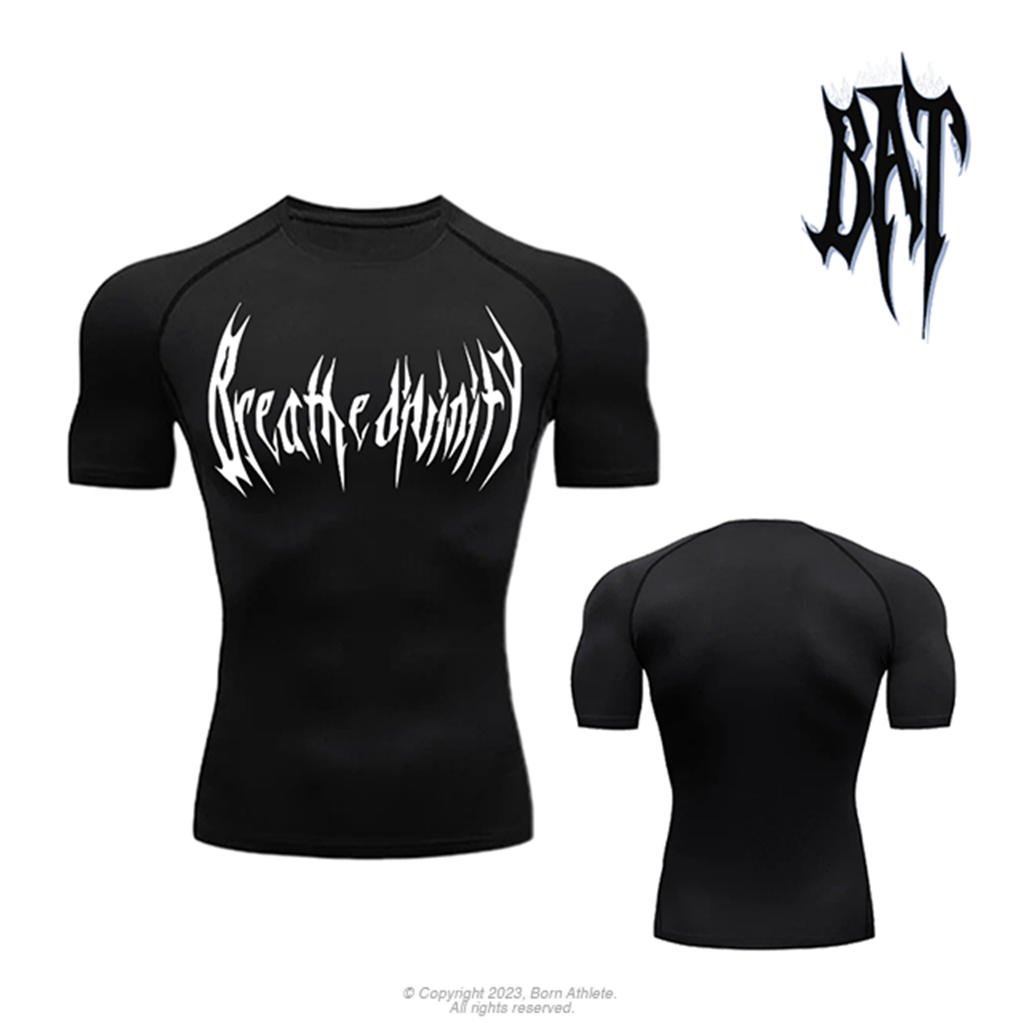 Born Athlete Breathe Divinity | Premium Spandex Compression T-Shirt ...