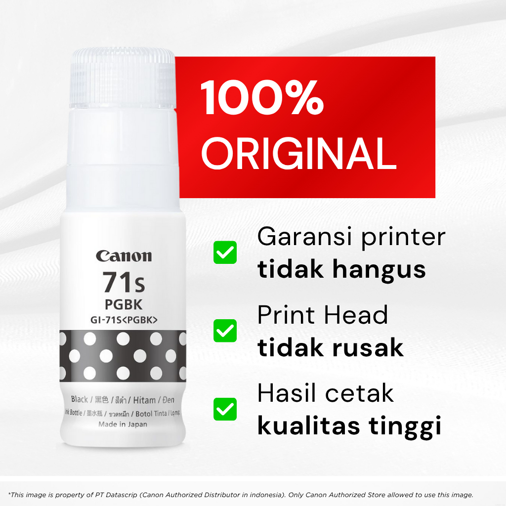 FixPrint 100% ORIGINAL Tinta Canon GI 71 Small Pigment Black Anti Luntur Tahan Air - Printer G1730 G1737 G2730 G2770 G3730 G3770 G4770 G4780 G1020 G2020 G3020 - Gambar 2