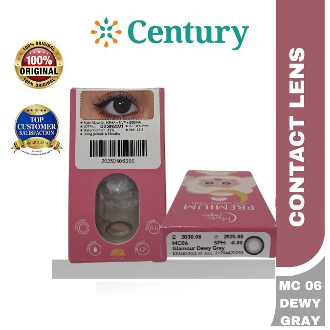 MYSTIC EYES PREMINUM SOFT CONTACT GLAMOUR DEWY GRAY MC06 / CONTACT LENS / PERAWATAN MATA