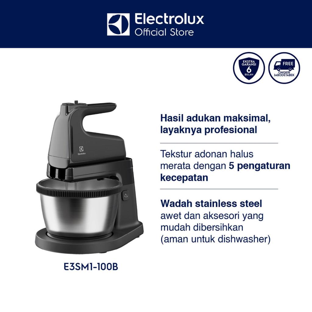 Electrolux Stand Mixer 3.5 liter Fungsi 2 in 1 (duduk dan genggam) 5 kecepatan + mode turbo Mangkuk berputar otomatis Pengaduk adonan E3SM1-100B - Gambar 2