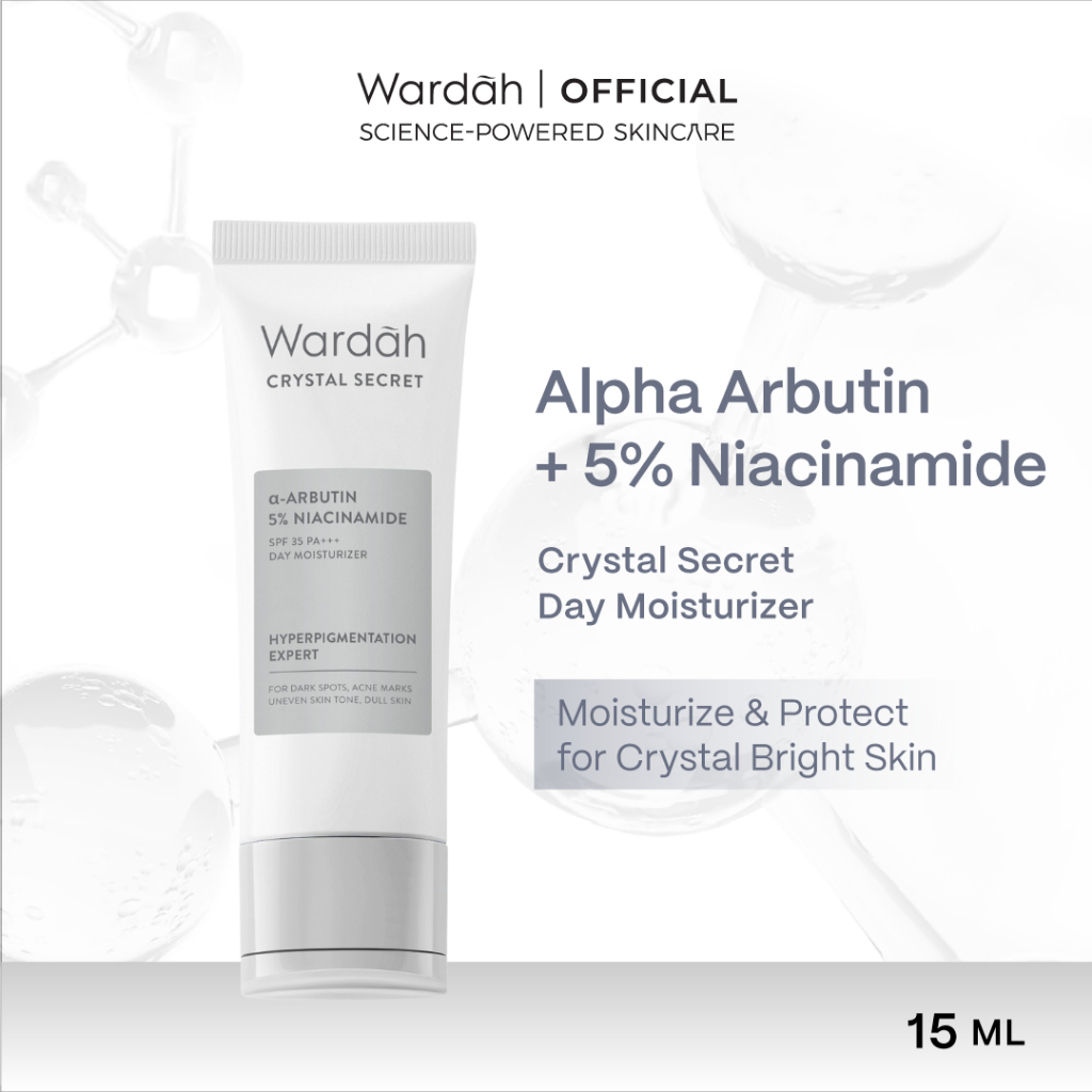 WARDAH Paket Crystal Secret Lengkap - Perawatan Kulit Wajah Sebening Kristal, Skin Barrier, Dark Spot - NMF Amino Foaming Cleanser, a-Arbutin 5% Niacinamide Day Moisturizer, Bright-Peptide 5% Niacinamide Night Moisturizer, Milk Cleanser - Skincare - Gambar 4