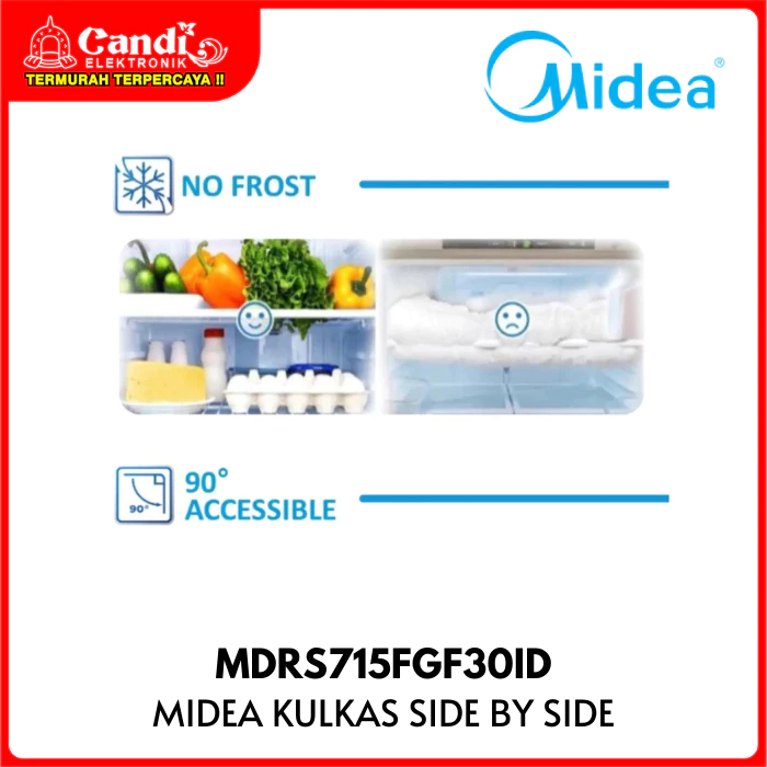 MIDEA Kulkas Side by Side 558 Liter Inverter Quattro MDRS715FGF30ID - Gambar 4