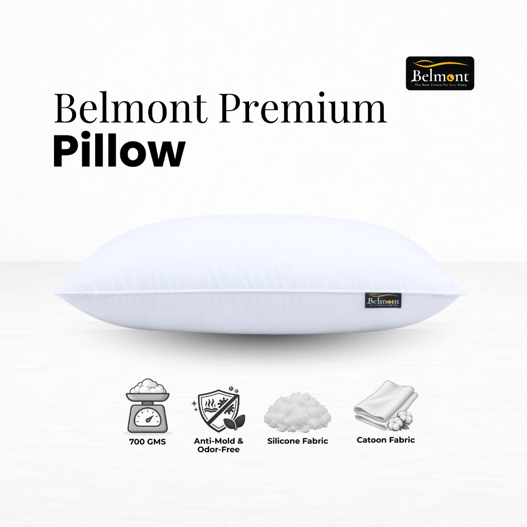 Belmont Bantal Empuk Hotel Quality – Ukuran 48x68, Silicone Fiber, Katun Lembut - Gambar 2