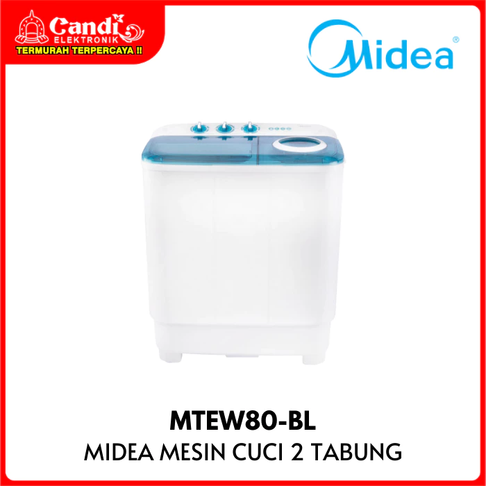 MIDEA Mesin Cuci 2 Tabung 8 Kg Hijab Wash MTEW80-BL