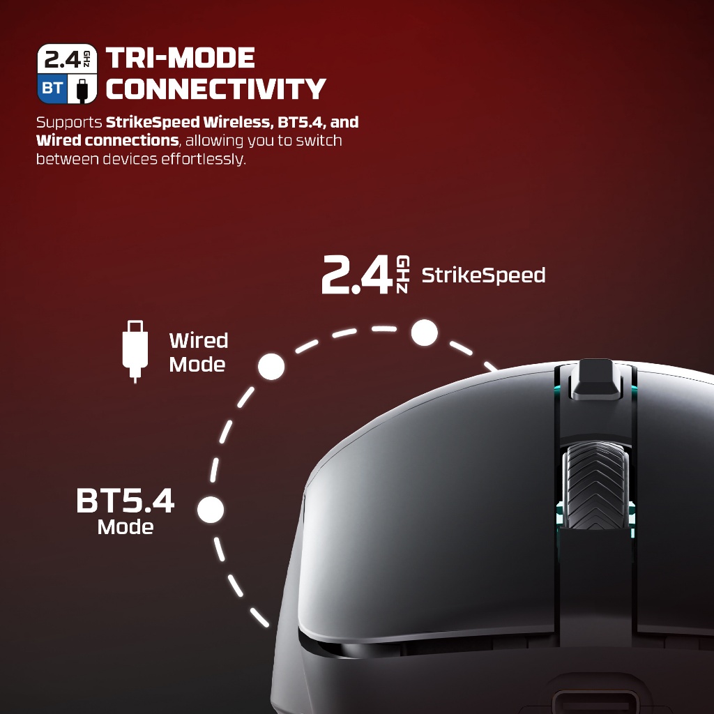 Fantech KANATA WG9 RD / WG9-RD / WG-9 RD Kanata Wireless Gaming Mouse ARGB with Docking - Gambar 3