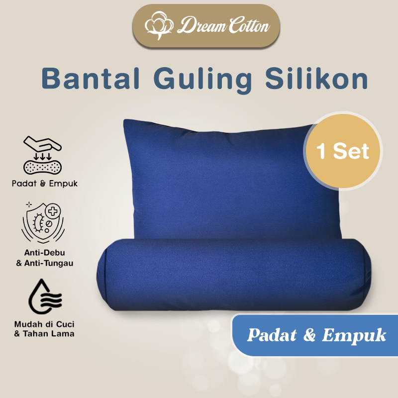 [Bantal Guling Set] Dreamcotton Bantal Tidur Silikon, Bantal Hotel Uk 65x45cm Anti Kempes Guling Jumbo - Gambar 3