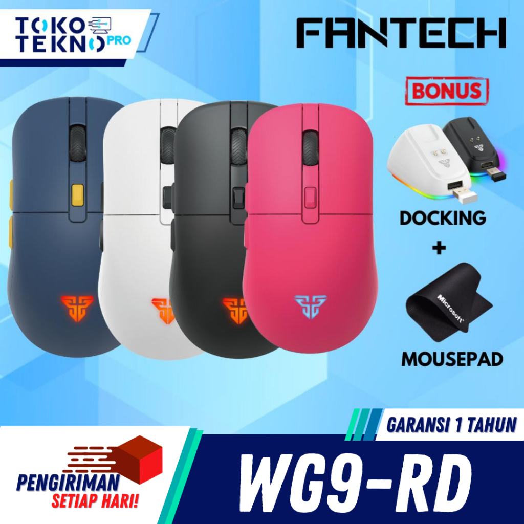 Fantech KANATA WG9 RD / WG9-RD / WG-9 RD Kanata Wireless Gaming Mouse ARGB with Docking