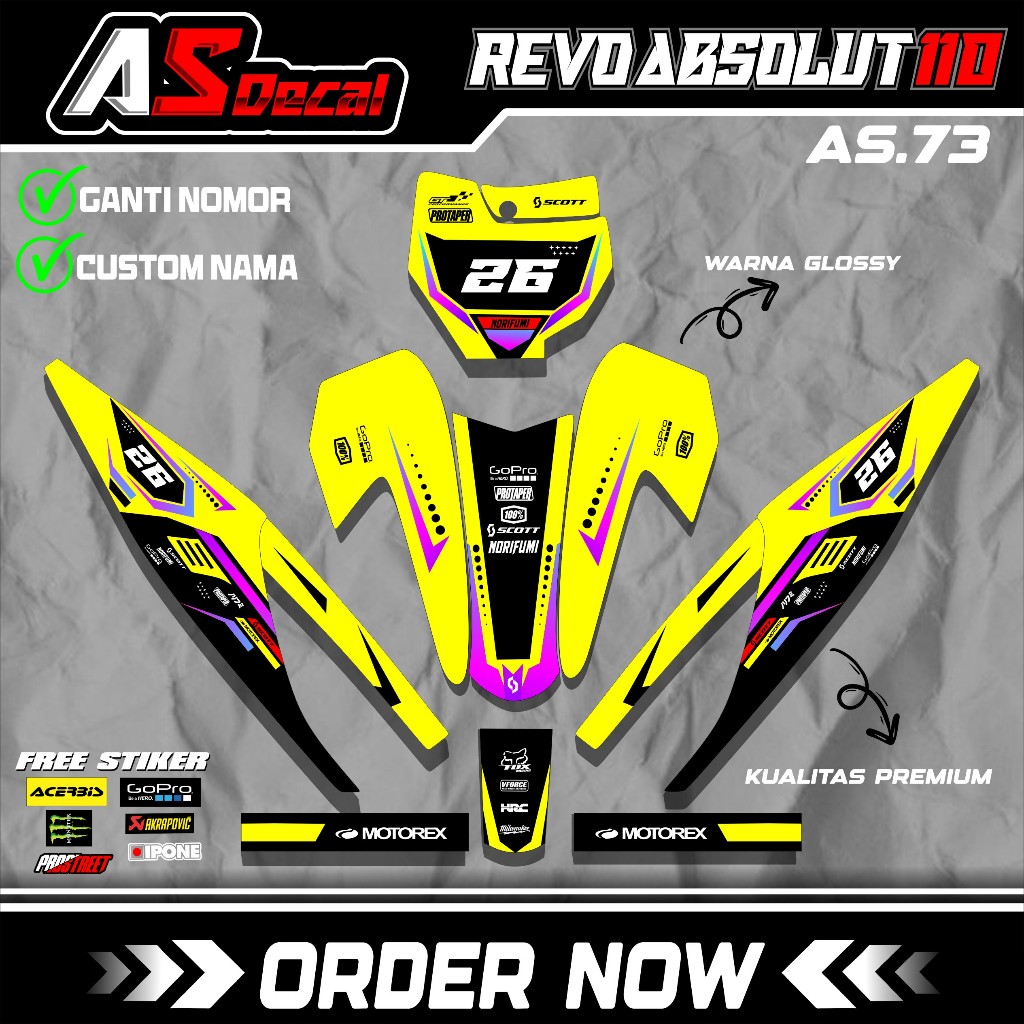 RBT/GTX REVO ABSOLUTE 110 Variation Stickers Modified Duck Striping ...