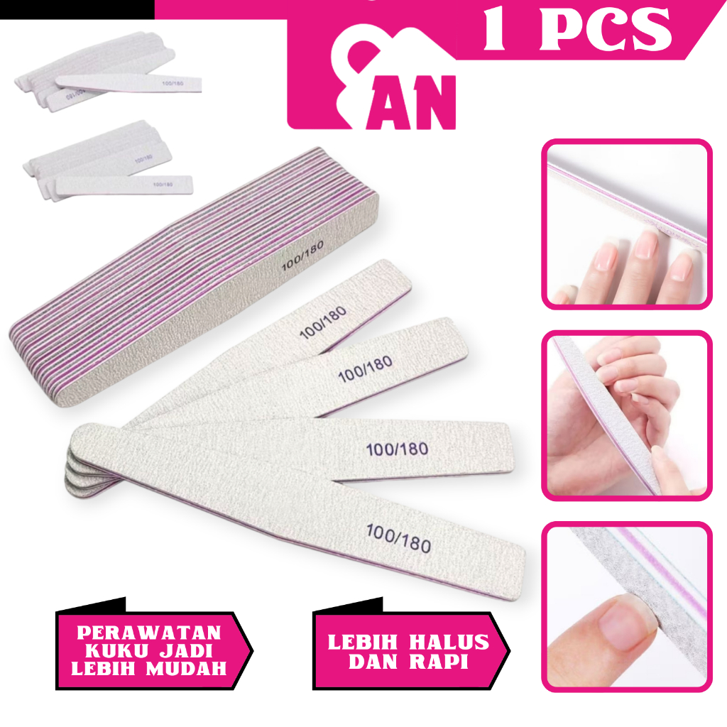 1PCS Kikir Kuku Kasar 2 Sisi Diamond Art Buffer Amplas Alat Asah Nail Perawatan Manicure A171