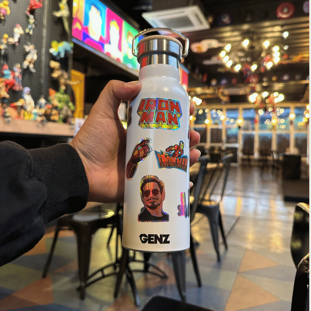 TUMBLER GRIP IRONMan Genz Vacuum Insulated Tutup Bambu Tumbler Stainless Steel 500ml Tahan Dingin foto 4