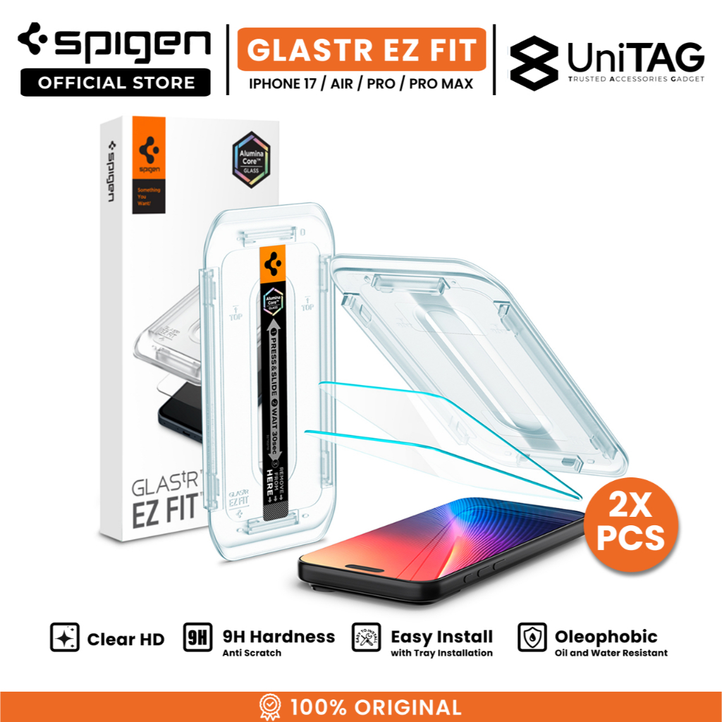 SPIGEN Tempered Glass for 17 Pro Max / 17 Pro / 17e / 17 / Air GlastR EZ Fit Pro HD with Tray Clear Privacy