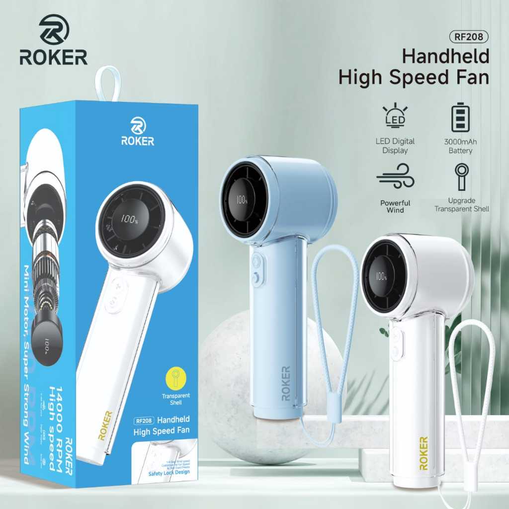 ROKER KIPAS ANGIN MINI PORTABLE BERKECEPATAN TINGGI RF208 14000RPM - Gambar 3