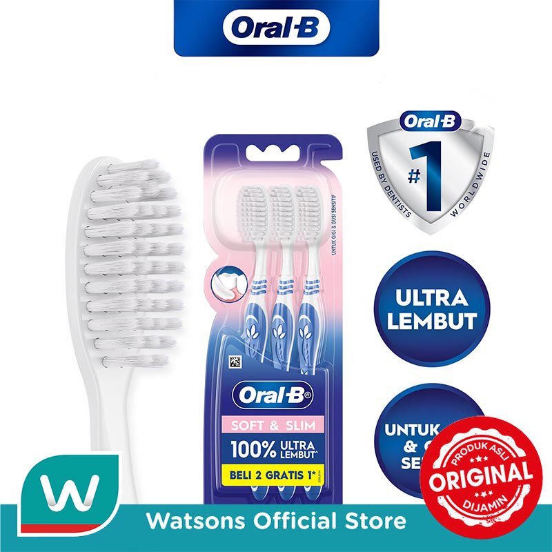 Oral-B Sikat Gigi Soft & Slim 3'S 150g
