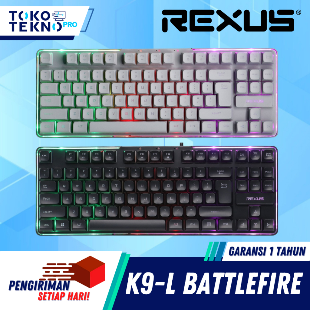 Keyboard Gaming Rexus K9L / K9-L / K-9L Battlefire Membran / Membrane Gaming Keyboard With RGB