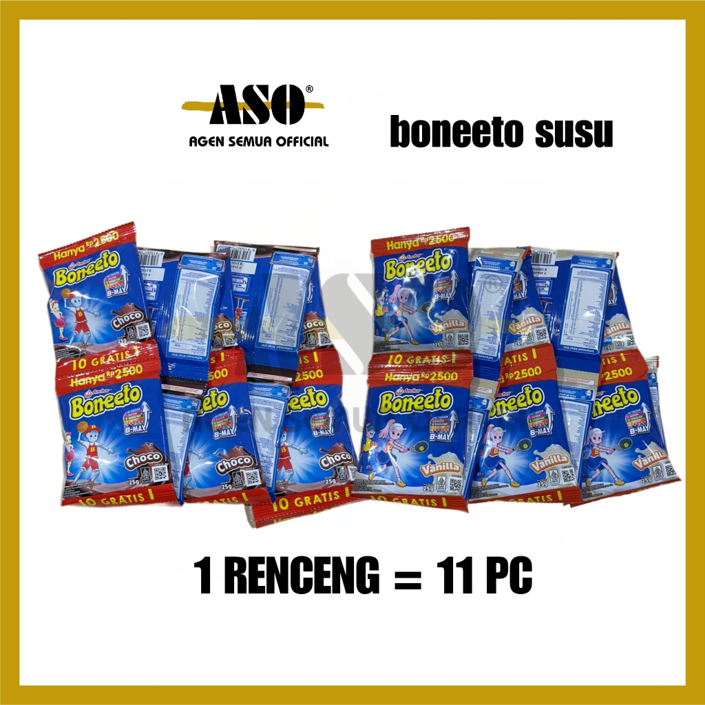SUSU Boneeto Susu Anak Tinggi Kalsium Kemasan RENCENG (ISI 11) PROMO !!!! - Gambar 2