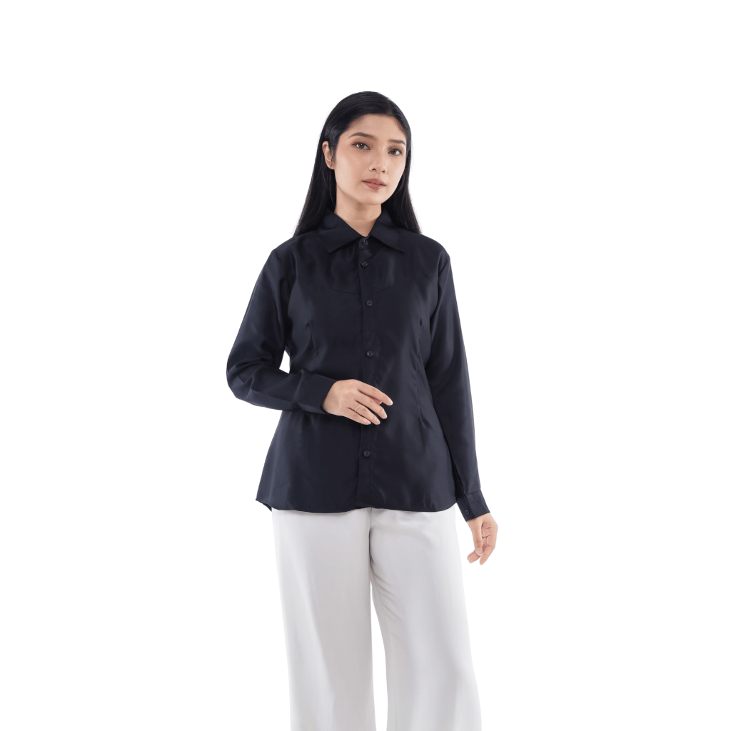 Waskito Kemeja Wanita Satin Doff Lengan Panjang - Gambar 4