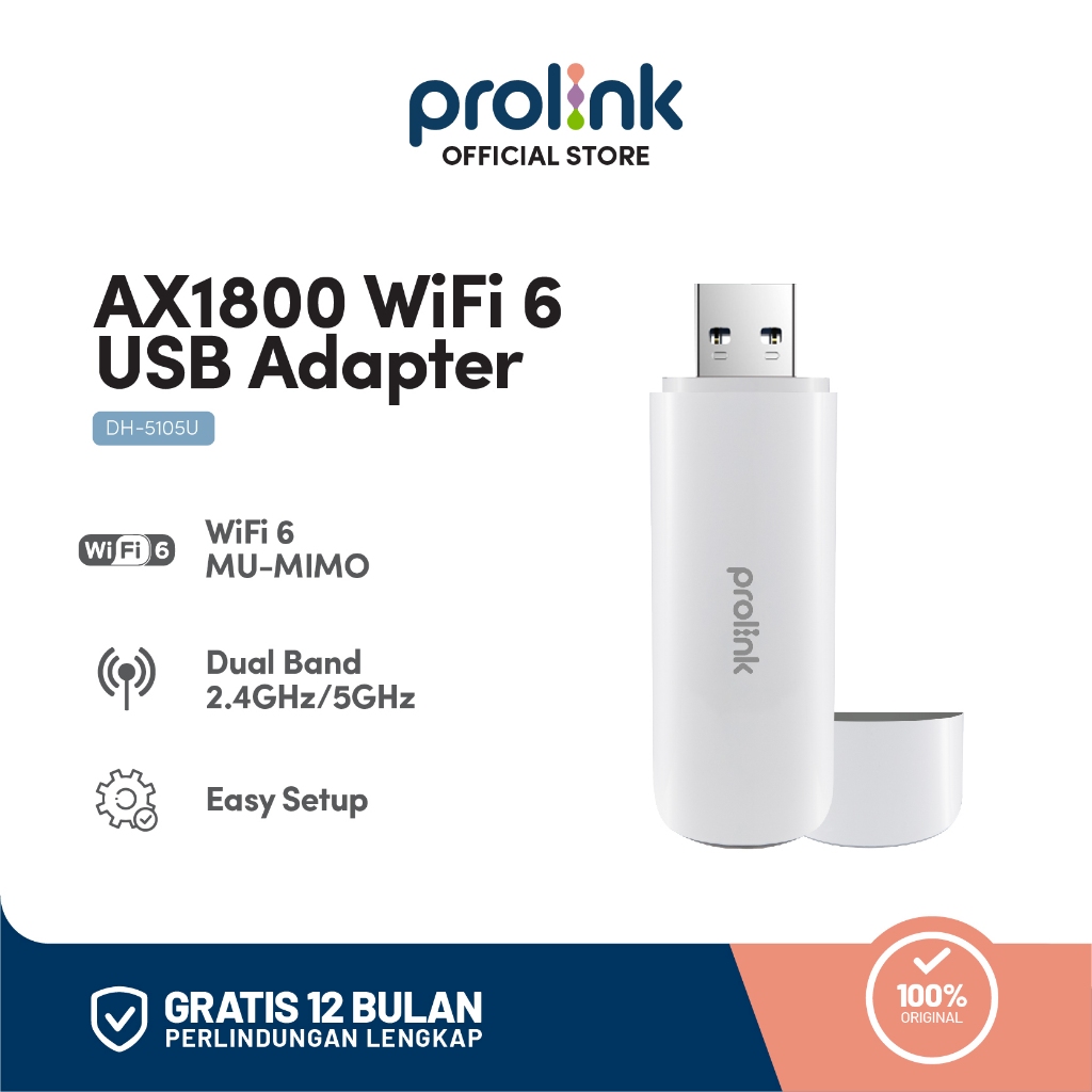Prolink AX1800 USB Wifi 6 Adapter Wireless Dual-Band Dongle