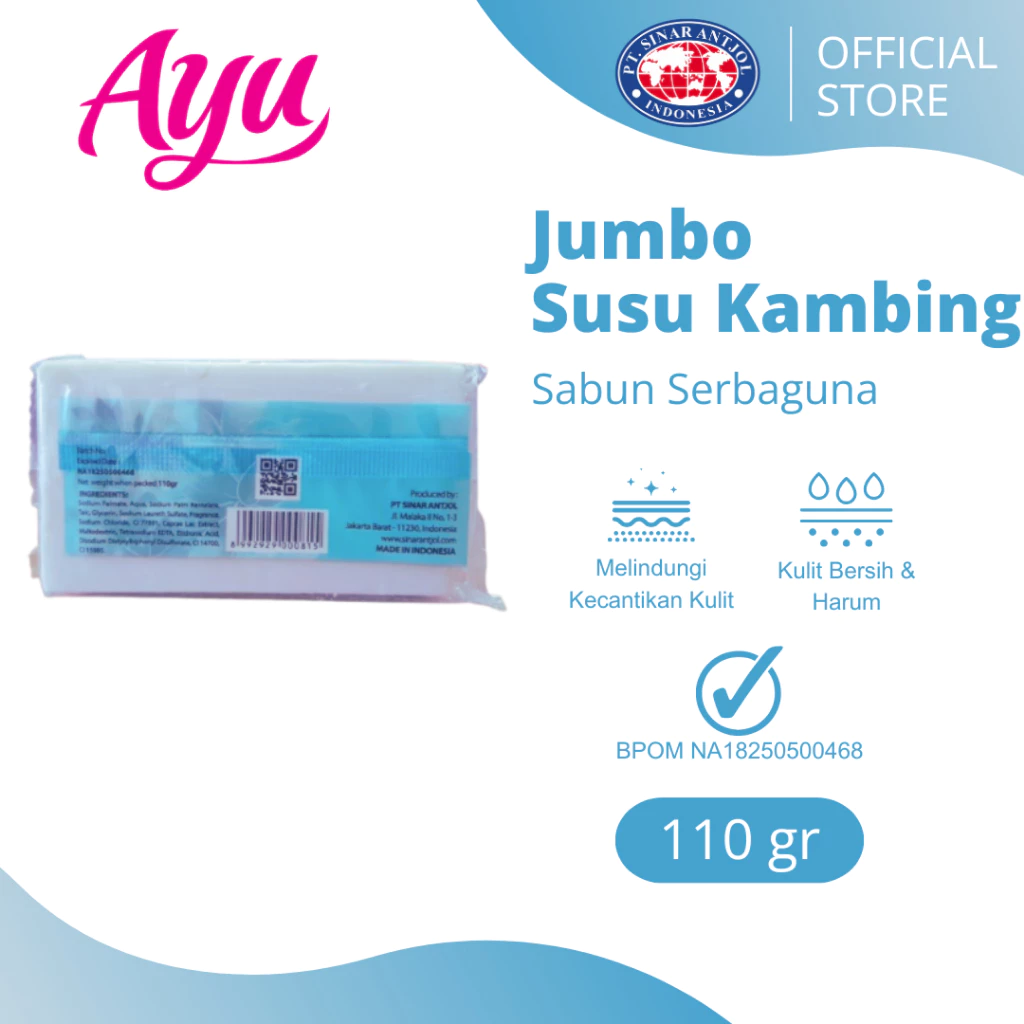 Ayu Jumbo Susu Kambing – Sabun Mandi Serbaguna 110gr Goats Milk - Gambar 2