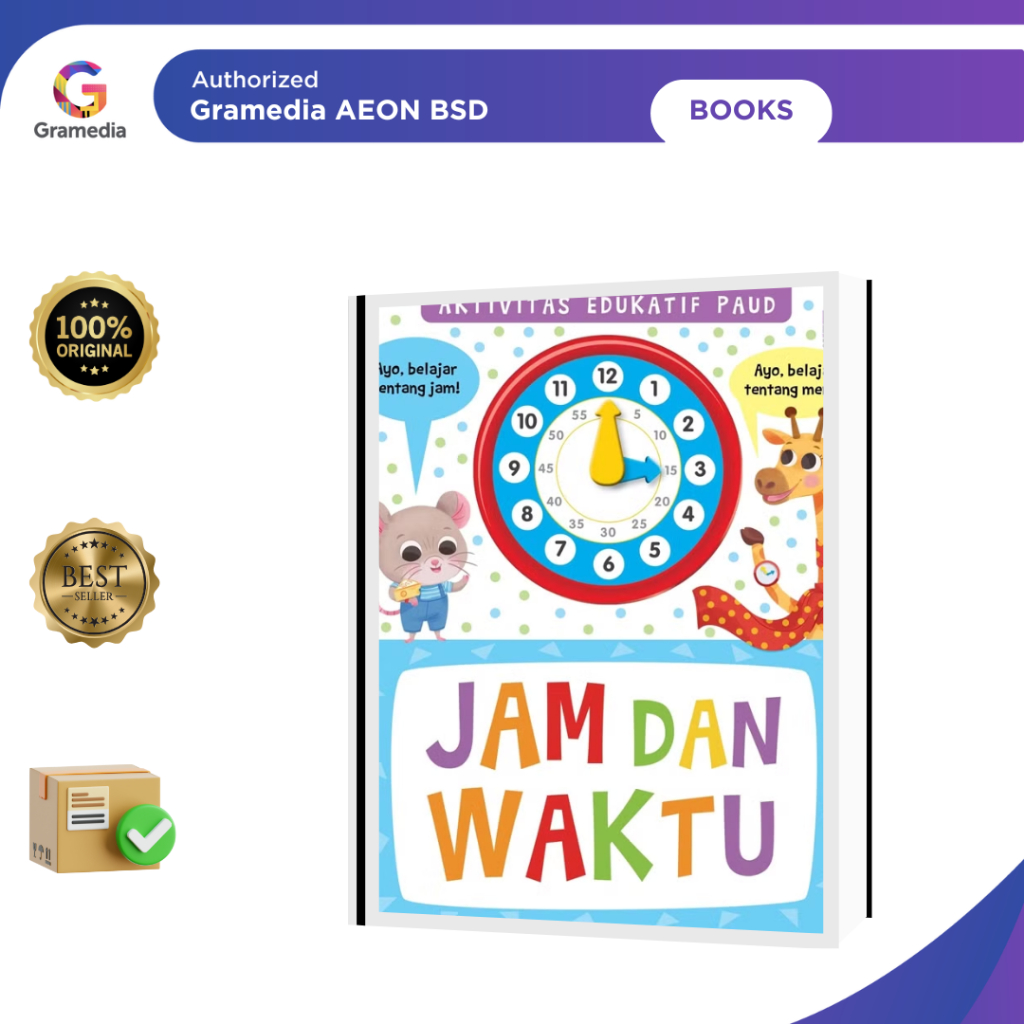 BUKU AKTIVITAS EDUKATIF PAUD: JAM DAN WAKTU (BOARDBOOK) - GRAMEDIA AEON MALL BSD