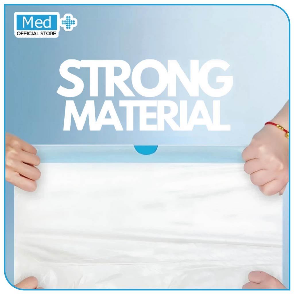 Med+ NEW Kantong Plastik Sampah Gulung Warna Random Premium Isi 15pcs Rumah Tangga Kantong Kresek Tali Serut Trash bag Roll - Gambar 3