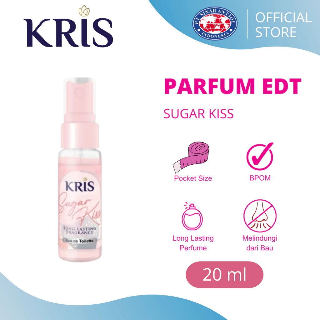 Kris EDT Parfum Sugar Kiss 20ml - Eau de Toilette Pink Long Lasting Fragrance Halal BPOM